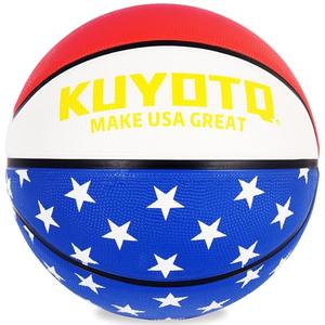 KUYOTQ Kids Youth Size 4 Basketball 25.5" Rubber Small Durable High-Bounce Fashion Flag Toddler Basketball for Boys Girls Gifts (Deflated)