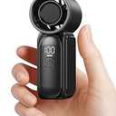 Gaiatop Portable Handheld Mini Fan, 6 Speeds 16900 RPM High Velocity Personal Fan with LED Display, USB Rechargeable, Mini Fan with Lanyard for Makeup, Travel, Outdoor, Gift for Women Girl, Black