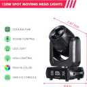 Moving Head Light 150W Stage Lights 8 Gobos 8 Colors 12 Channels Beam Spotlights 18-Face Prism DMX 512 with Sound-Activated for Party Event Wedding DJ Lighting (2)