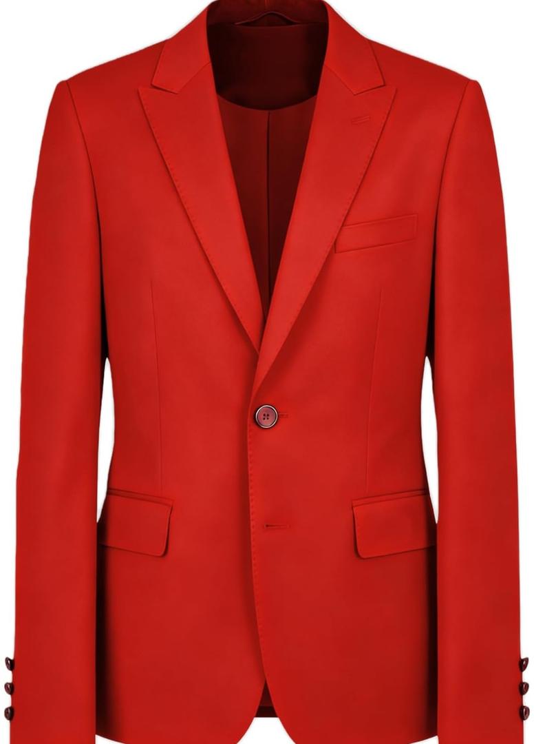 Blazers for Women Business Casual Suit Jacket Long Sleeve Work Office Blazer with Pockets Red Size S