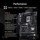 ASUS TUF Gaming Z890-PLUS WiFi Z890 LGA 1851 ATX Motherboard, Intel Core Ultra Series 2 Ready, Advanced AI PC-Ready, 16+1+2+1 Stages, DDR5, PCIe 5.0, Thunderbolt 4 Type-C, 4X M.2, Wi-Fi 7, 2.5Gb