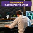 2 PCS Extra Large Sound Dampening Blanket,96"x 80" Sound Absorbing Studio Blanket Panel with Grommets for Wall Hanging,Noise Cancelling Studio Acoustic Curtain/Light Blocker/Soundproof Moving Blanket, 2 PACK