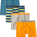 Calvin Klein Boys' Underwear Four Pack Boxer Brief Value Pack (Large, Blue/Orange Pack)
