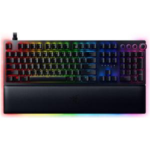 Razer Huntsman V2 Analog Gaming Keyboard: Adjustable Actuation via Analog Optical Switches - Rapid Trigger Mode - Chroma RGB Lighting - Magnetic Wrist Rest - Dedicated Media Keys & Dial - Black
