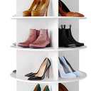 360 Degree Rotating Shoe Cabinet with Wheels, With a Bottom Height Increase of 10 cm/3.9 inches. With 6 Spinning Shoe Racks and 1 Rack for Boots
