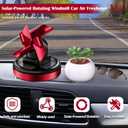 Solar-Powered Rotating Windmill Car Air Freshener - Aromatic Diffuser for Car Interior Dashboard Decor, Alloy & ABS Material, Gift for Men and Women (Black, Medium)