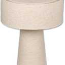 Cruisers Cach 13" Contemporary Boucle Fabric Table Lamp, Cream Color. Complete with Lampshade