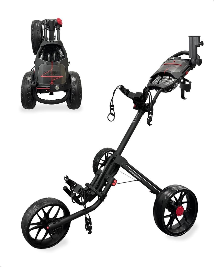 Caddytek CaddyLite 15.3 V2 Golf Push Cart - Lightweight Foldable Aluminum Cart with EVA Wheels, Foot Brake, Adjustable Handle, Umbrella Holder, Drink Holder, Scorecard Holder, One Size