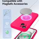 AOTESIER Magnetic for iPhone 15 Case, [Compatible with Magsafe] [Food Grade Silicone] Upgraded Camera & Screen Protection Phone Case with [2 Screen Protectors], 6.1 inch, Hot Pink