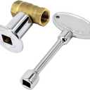 Himaweek 1/2 Inch Straight Gas Key Valve Kit for Fire Pit Fireplace with Flange and 3 Inches Key, Chromed (1/2'' Kit)