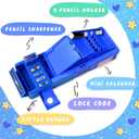 Pop Up Multifunction Pencil Case for Girls and Boys, Cute Cartoon Pen Box Organizer Stationery, Sharpener, Schedule, Whiteboard, School Supplies, Best Gifts for Kids (Blue Space)