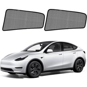 Model Y Specific Side Window Sun Shades, 2020-2025 Rear Vehicle Interior Shade for Baby Mesh Covers, Breathable, UV Protection and Heat Insulation (Model Y(2020-2025Not Juniper)), Rear Side-2pcs