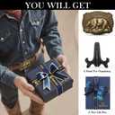 Superkred Western Belt Buckles for Men - American Flag Cowboy Belt Buckle for Men Women, Hebillas Vaqueras Para Hombre