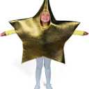 Fun Express Gold Star Costume for Kids - Premium Foam Star Shaped Outfit for Christmas Nativity Plays, School Pageants & Holiday Performances | One Size Fits Most Children Up to Size 14