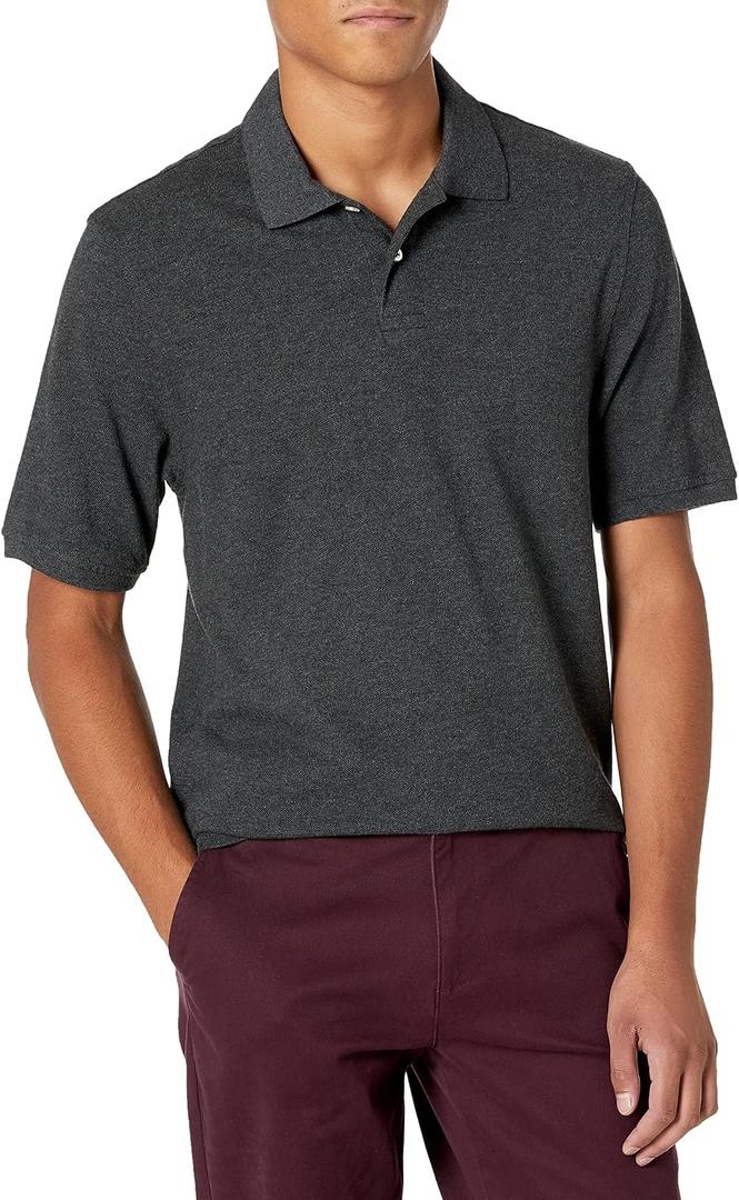 Amazon Essentials Men's Regular-Fit Short Sleeve Cotton Pique Polo Shirt (Available in Big & Tall)