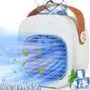 Portable Air Conditioners, 5200mAh Rechargeable Mini Air Conditioner Fan, 3 Wind Speeds Quiet Personal Small Desk Air Cooler Fan for for Bedroom, Car, Home, Camping, Travel, and Office