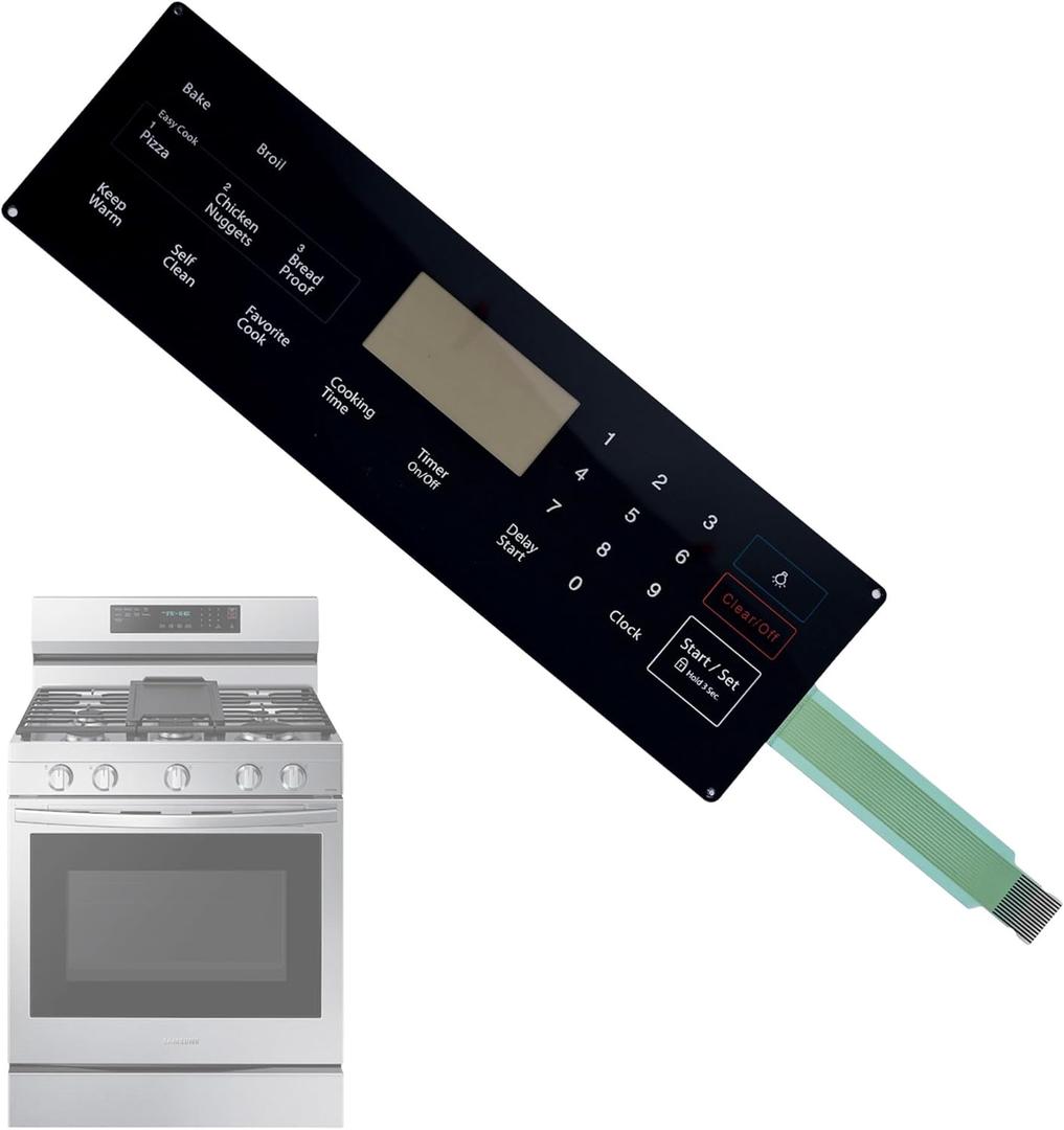 DG34-00025A Membrane Switch Touch Panel-Compatible with Samsung Gas Ranges Ovens Fit Models NX58F5300SS,NX58F5500SB,NX58F5500SS-Replaces AP5800759,PS8764897-Touch Control Panel