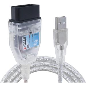 K DCAN Bimmercode USB OBD2 Cable for BMW Coding | ISTA+ INPA Rheingold OBD | Compatible with Windows | 1998-2016 E-Series