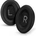 Replacement Earpads for Bose QC45 (QuietComfort 45) Headphones, Upgraded Quality with Thicker Memory Foam & Longer Lasting Leather By Brainwavz (Black)
