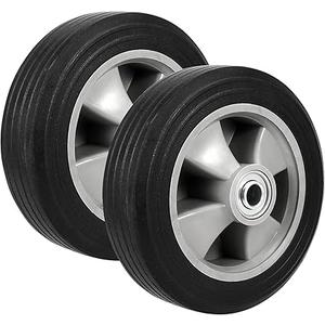 SEHOI 2 Pack 8 Inch Solid Rubber Replacement Wheels, Flat Free Hand Truck Tires with 5/8" Axle, Hand Truck Replacement Wheels for Cart, Wagons, Wheelbarrow, Dolly, Trolley, 330 lbs Max Load