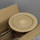 GBHOME Ceramic Dinnerware Sets,12 pcs Embossed Elegant Stoneware Plates and Bowls Sets, Housewarming Wedding Gift | Dishwasher & Microwave Safe | Dishes Set Service for 4 (Caramel)