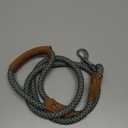 Mile High Life Leather Dog Leash, Heavy Duty Strong Genuine Leather Handle Rope Leash Soft and Comfortable for Small Medium Large Dogs (Peacock Blue, 48 Inch)