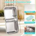 2Pcs Grab and Go Snack Containers Stainless Steel, Reusable Double Compartment Food Storage, Condiment Container with Lids - Perfect for Snacks, Dips, Travel, Camping & Takeout