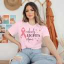 Cancer Shirt for Women Breast Cancer T-Shirt Nobody Fights Alone Shirts We Wear Pink Shirt Ribbon Short Sleeve Tee Tops (M)