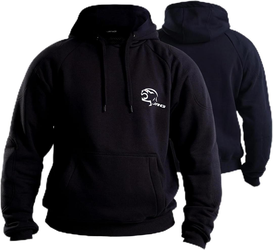 J.A.G. Motorcycle Protective Hoodie for Men Armored Riding Jacket w/Aramid Lining for impact | All-Season Hoodie Sweater, XXL