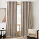 RYB Home 84 inches Velvet Curtains Camel Beige - Super Soft Blackout Curtains for Bedroom Earth Tone Thermal Insulated Drapes for Bathroom Baby Room, Wide 42 x Long 84, 2 Panels (42"W x 84"L (Pack of 2))