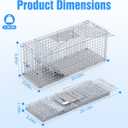 Humane Live Animal Cage Trap,29.13x9.44x1.18in Heavy Duty Collapsible Steel Catch Release Animal Cage W/Gloves for Rabbit Squirrel Possum Skunk Kitten Raccoon and More