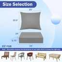 Outdoor Chair Cushions, 24 x 24 Inch Outdoor Cushion for Patio Furniture, Patio Chair Cushion, Waterproof & Fade Resistant Deep Patio Furniture Cushions Set with Handle and Ties, Grey (Set of 4)