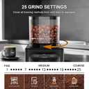 Conical Burr Coffee Grinder, Electric Coffee Bean Grinder with 25 Precise Grind Settings for Espresso/Drip/French Press, Smart Touch Control, Anti-static, Black