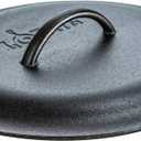 Lodge 12 Inch Cast Iron Lid. Classic 12-Inch Cast Iron Cover Lid with Handle and Interior Basting Tips.