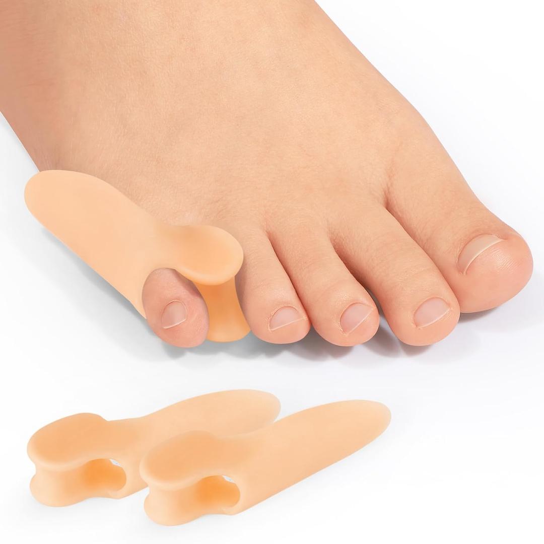 Promifun Bunion Cushion Protector,14 Packs of Bunion Corrector Pads with Separator for Pinky Toe, Gel Shield for Foot Pain Relief, Calluses, Corns - Begie, One Size