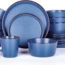 Plates and Bowls Sets, 16 Pieces Dinnerware Sets, Service For 4, Blue