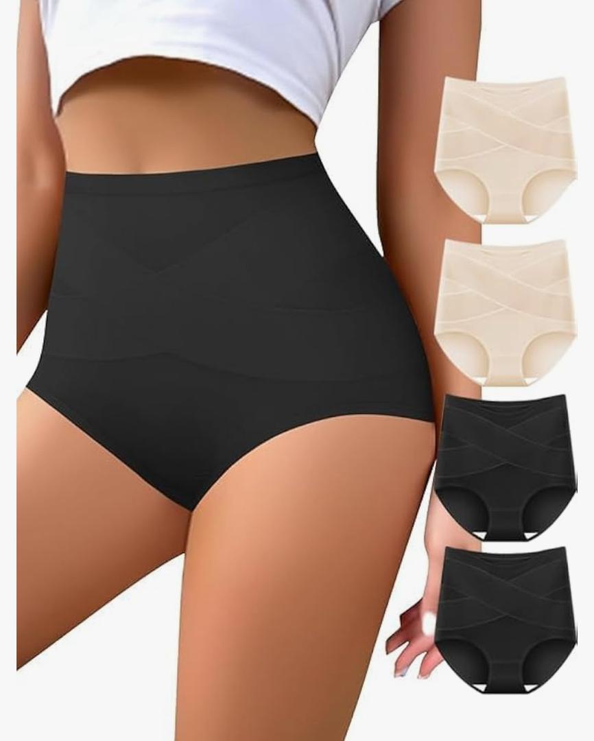 Women's High Waisted Underwear Slightly Tummy Control Cotton Panties Full Coverage Postpartum Briefs 4 Pack 3XL Women's High Waisted Underwear Slightly Tummy Control Cotton Panties Full Coverage Postpartum Briefs 4 Pack 3XL