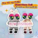 Doll Shoes Compatible with 17 cm Dolls, Versatile Doll Shoes with Custom Fit - Hook & Loop Fastening for Easy On/Off, Doll Accessories Secure for Bag Clip, No Doll(White)