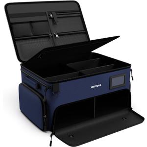 4-Layer Golf Trunk Organizer, Golfer Gifts for Men Women with Separate Ventilated Compartment for 2 Pairs Shoes, Waterproof Car Golf Locker Storage Bag for Golf Gear and Accessories,Blue