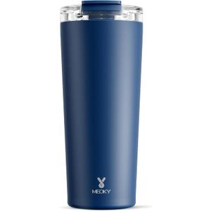 Meoky 24 Oz Travel Coffee Mug With Leak-Proof Lid, Stainless Steel Insulated Coffee Tumbler, Keeps Hot For 8 Hours Or Cold For 24 Hours, Fits In Car Cup Holder (Sea)