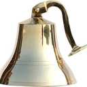 Handcrafted Wall Hanging Nautical Brass Ship Bell Polished 6" Indoor & Outdoor Wall Mounted Brass Bell Maritime Decor