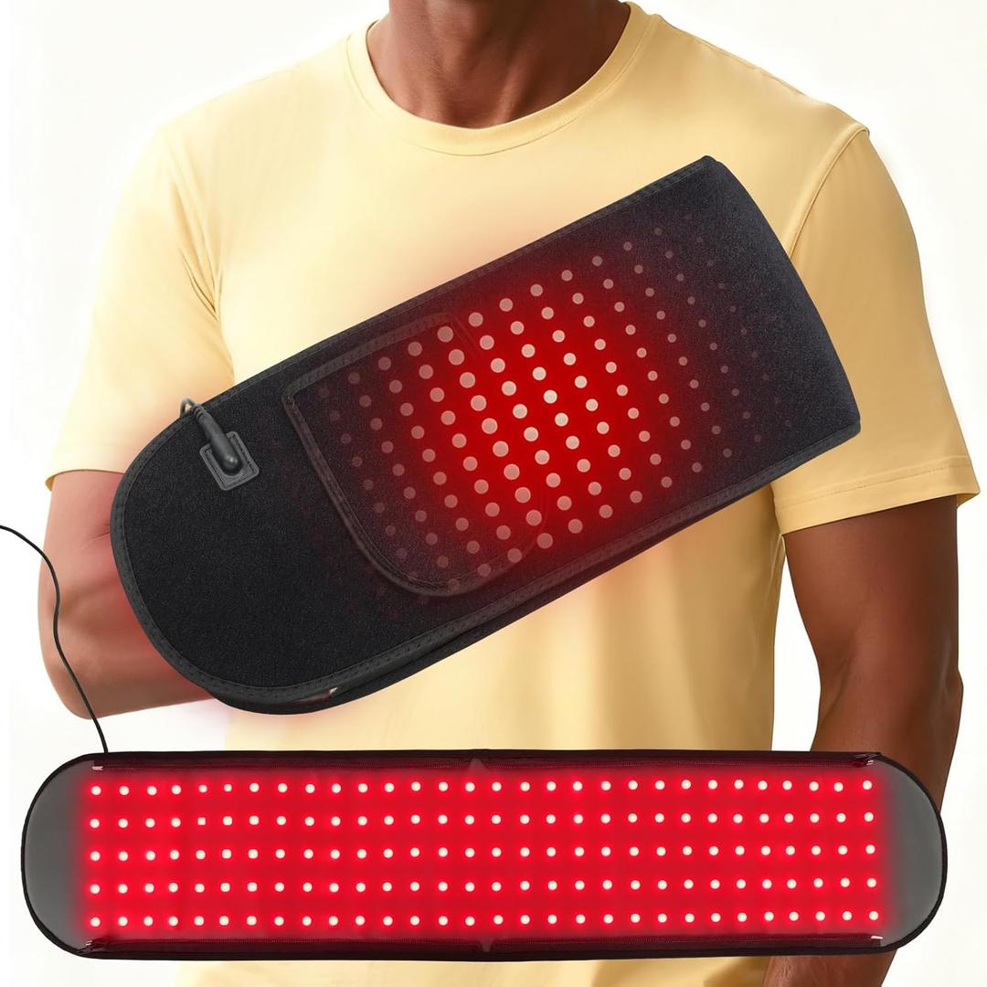 Red Light Therapy for Hands, Light Therapy Glove for Arm Finger Wrist, Infrared Light Therapy & Red Light Therapy for Body, Dual Wavelength Belt 150 LEDs