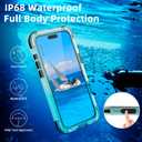 Magnetic Waterproof Frosted Case for iPhone 16 Plus 6.7 inch, with Wrist Strap, Built-in Screen Camera Protector, Military Grade Shockproof, Full Body Rugged Phone Cover, Black-Side