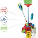 Play22 Kids Cleaning Set 12 Piece - Toy Cleaning Set Includes Broom, Mop, Brush, Dust Pan, Duster, Sponge, Clothes, Spray, Bucket, Caution Sign, - Toy Kitchen Toddler Cleaning Set - Original
