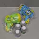 JOYIN 2 Kids Bubble Guns with 4 Bottles Solution, Automatic Bubble Machine Gun with 8 Holes for Kids, Adults, Summer Toys, Easter Basket Stuffers, Birthday Gift, Party Favors (Green Yellow, Blue Yellow)