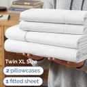 Extra Deep Twin XL Sheet Set - 4 Piece Breathable and Cooling Sheets - Hotel Luxury Bedding for Women, Men, Kids & Teens - Easy & Secure Fit - Soft, Wrinkle Free and Comfy - Extra Deep Pockets - White