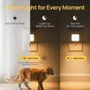 Plug-in Night Light with Motion Sensor, Dusk-to-Dawn Light Sensor, Stepless Dimming LED Night Lights for Bedroom, Hallway, Bathroom, Kids Room, Energy Efficient, 4-Pack