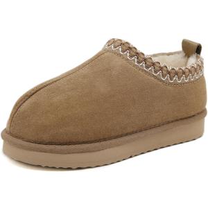 SMajong Kids Slippers Plush Warm Girls Fuzzy House Slippers Boys Platform Slipper Slip-on Shoes Winter Indoor Outdoor (9.5 Toddler, Beige)