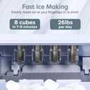Igloo Portable Ice Maker with Scoop - Countertop Ice Maker with LED Control Panel & 1.5 Quart Water Tank - Ice Cube Maker Produces 26 Lbs. of Ice in 24 Hours with 9 Large or Small Cubes in 7 Minutes