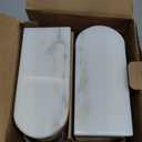 Koville Natural Marble Bookends for Shelves, 13LBS Ultra Heavy Duty Marble Book Holders Organizer, Non-Slip Book Ends, Apartment Decor for Movies/CDs/Video Games (Oriental Calacatta)